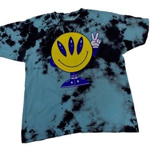 A-Lab Mens 3-Eyed Alien I Come In Peace Funny Tie Dye Shirt New